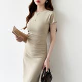 【美シルエット】 ウエストギャザーワンピース Tシャツワンピース | COCOMOMO | 詳細画像21 