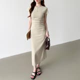 【美シルエット】 ウエストギャザーワンピース Tシャツワンピース | COCOMOMO | 詳細画像23 