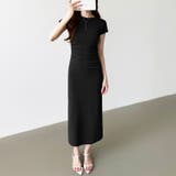 【美シルエット】 ウエストギャザーワンピース Tシャツワンピース | COCOMOMO | 詳細画像27 