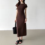 【美シルエット】 ウエストギャザーワンピース Tシャツワンピース | COCOMOMO | 詳細画像37 