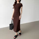 【美シルエット】 ウエストギャザーワンピース Tシャツワンピース | COCOMOMO | 詳細画像38 