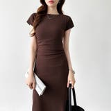 【美シルエット】 ウエストギャザーワンピース Tシャツワンピース | COCOMOMO | 詳細画像39 