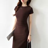 【美シルエット】 ウエストギャザーワンピース Tシャツワンピース | COCOMOMO | 詳細画像40 