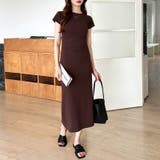 【美シルエット】 ウエストギャザーワンピース Tシャツワンピース | COCOMOMO | 詳細画像44 