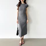 【美シルエット】 ウエストギャザーワンピース Tシャツワンピース | COCOMOMO | 詳細画像28 