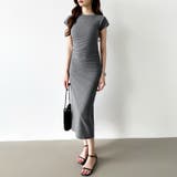 【美シルエット】 ウエストギャザーワンピース Tシャツワンピース | COCOMOMO | 詳細画像30 