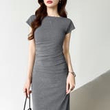 【美シルエット】 ウエストギャザーワンピース Tシャツワンピース | COCOMOMO | 詳細画像31 