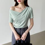 オフショル ドレープネックトップス 夏トップス | COCOMOMO | 詳細画像2 