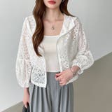 パネルレースシアーブルゾン レースパーカー ショート丈 | COCOMOMO | 詳細画像10 