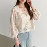 パネルレースシアーブルゾン レースパーカー ショート丈 | COCOMOMO | 詳細画像16 