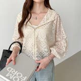 パネルレースシアーブルゾン レースパーカー ショート丈 | COCOMOMO | 詳細画像19 