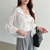 パネルレースシアーブルゾン レースパーカー ショート丈 | COCOMOMO | 詳細画像9 