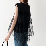 チュールドッキングトップス ティアードチュニック ドット柄 | COCOMOMO | 詳細画像15 