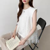 チュールドッキングトップス ティアードチュニック ドット柄 | COCOMOMO | 詳細画像2 