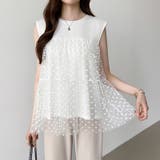 チュールドッキングトップス ティアードチュニック ドット柄 | COCOMOMO | 詳細画像3 