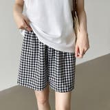 ギンガムチェックパンツ ショートパンツ ルームウェア | COCOMOMO | 詳細画像2 