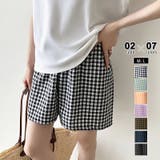 ブラック | ギンガムチェックパンツ ショートパンツ ルームウェア | COCOMOMO