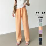 オレンジ | ギンガムチェックパンツ ルームウェア リラックスパンツ | COCOMOMO