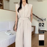 セットアップ夏 ノースリーブシャツ ワイドパンツ | COCOMOMO | 詳細画像1