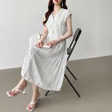 フレンチスリーブワンピース 夏ワンピース 総柄ワンピース | COCOMOMO | 詳細画像31
