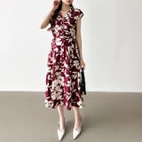 フレンチスリーブワンピース 夏ワンピース 総柄ワンピース | COCOMOMO | 詳細画像42 