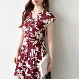 フレンチスリーブワンピース 夏ワンピース 総柄ワンピース | COCOMOMO | 詳細画像43 