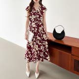 フレンチスリーブワンピース 夏ワンピース 総柄ワンピース | COCOMOMO | 詳細画像45 