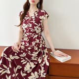 フレンチスリーブワンピース 夏ワンピース 総柄ワンピース | COCOMOMO | 詳細画像46 