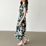 フレンチスリーブワンピース 夏ワンピース 総柄ワンピース | COCOMOMO | 詳細画像48 