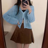 透かし編みカーディガン メッシュニット カーディガン夏 | COCOMOMO | 詳細画像16 