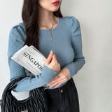 リブニット パフショルダーニット 長袖ニット | COCOMOMO | 詳細画像36 