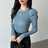 リブニット パフショルダーニット 長袖ニット | COCOMOMO | 詳細画像37 