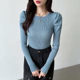 リブニット パフショルダーニット 長袖ニット | COCOMOMO | 詳細画像39 