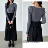 リブニット パフショルダーニット 長袖ニット | COCOMOMO | 詳細画像44 