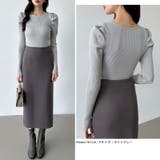 リブニット パフショルダーニット 長袖ニット | COCOMOMO | 詳細画像49 