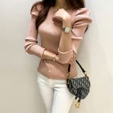 リブニット パフショルダーニット 長袖ニット | COCOMOMO | 詳細画像2 