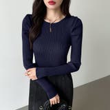 リブニット パフショルダーニット 長袖ニット | COCOMOMO | 詳細画像60 