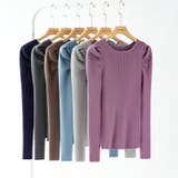 リブニット パフショルダーニット 長袖ニット | COCOMOMO | 詳細画像66 