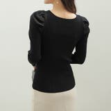 リブニット パフショルダーニット 長袖ニット | COCOMOMO | 詳細画像25 