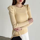 リブニット パフショルダーニット 長袖ニット | COCOMOMO | 詳細画像23