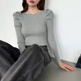 リブニット パフショルダーニット 長袖ニット | COCOMOMO | 詳細画像39