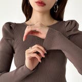 リブニット パフショルダーニット 長袖ニット | COCOMOMO | 詳細画像49