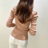 リブニット パフショルダーニット 長袖ニット | COCOMOMO | 詳細画像4 