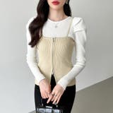 リブニット パフショルダーニット 長袖ニット | COCOMOMO | 詳細画像28 