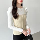 リブニット パフショルダーニット 長袖ニット | COCOMOMO | 詳細画像29 