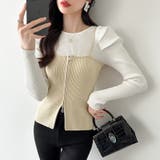 リブニット パフショルダーニット 長袖ニット | COCOMOMO | 詳細画像30 