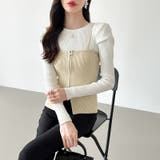 リブニット パフショルダーニット 長袖ニット | COCOMOMO | 詳細画像32 