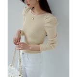 リブニット パフショルダーニット 長袖ニット | COCOMOMO | 詳細画像13 