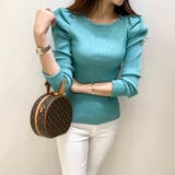 リブニット パフショルダーニット 長袖ニット | COCOMOMO | 詳細画像7 