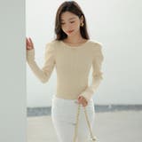 リブニット パフショルダーニット 長袖ニット | COCOMOMO | 詳細画像11 